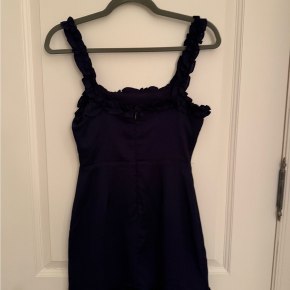 Superdown Navy Arabella Blue Ruffle Dress - New with Tags - Picture 3 of 4
